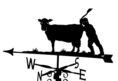 Cow with Farmer weather vane